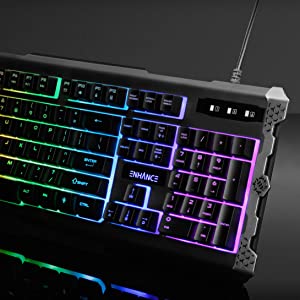 ENHANCE Infiltrate LED Gaming Keyboard with Soundwave 