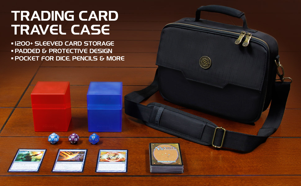 ENHANCE Trading Card Carrying Case Pocket for Dice Deck Holder & MTG Card Storage Compatible with Magic The Gathering Pokemon Pencil Loops Cards Against Humanity & More Tokens & Counters 