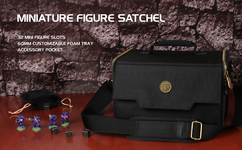 ENHANCE Miniature Figure Satchel - Carrying Case for 32 Minis +