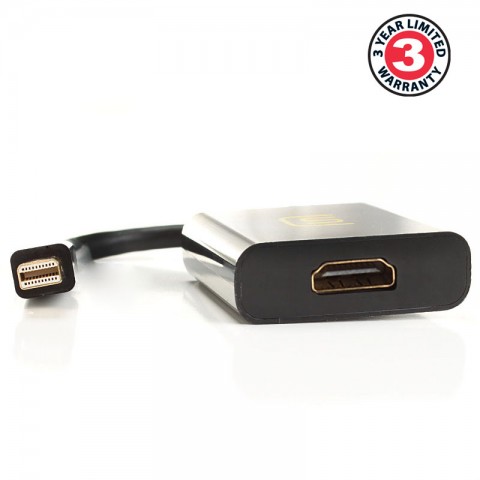 DATASTREAM Gold Plated Mini DisplayPort to HDMI Adapter up to 1080p Resolution - Black
