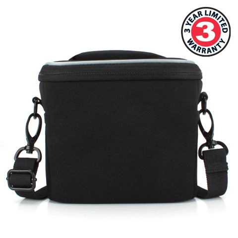 Durable Protective Digital Camera Bag with Rain Cover and Adjustable Dividers - Black