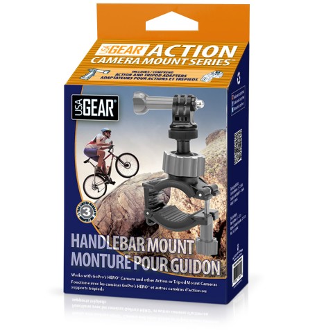 Action Cam Handlebar Mount for GoPro Hero , Drift Ghost , Ion Air & More Cameras - Black