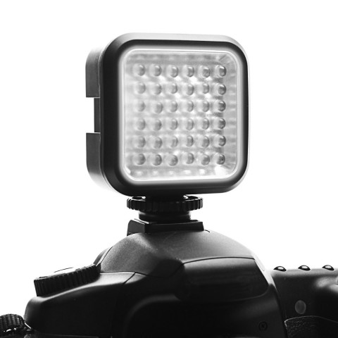Compact Studio Camera Light Panel w/ Built-In Diffuser - Black