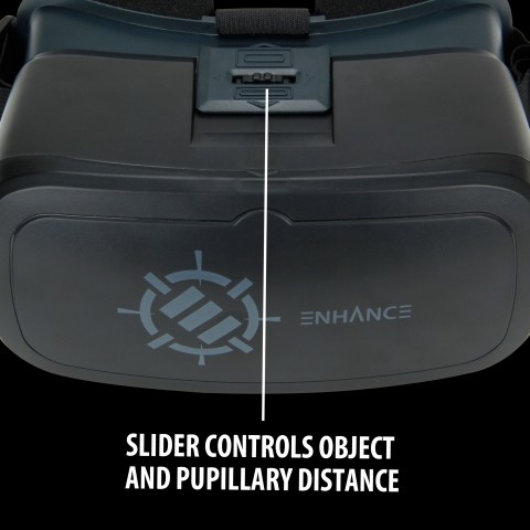 ENHANCE 3D VR Headset with Nose-Padding & Adjustable Head Strap Support