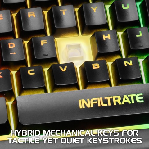 ENHANCE Infiltrate LED Gaming Keyboard with Soundwave Activation Mode - Black
