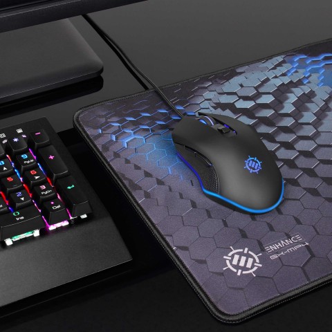 ENHANCE Infiltrate Gaming Mouse - Multi-Color LED Lighting with 4 DPI Levels - Black