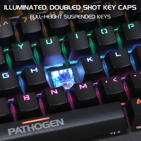 ENHANCE Gaming Keyboard with Blue Mechanical Switches - Pathogen 2 - Black