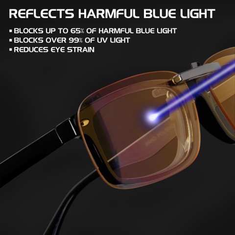 ENHANCE Battle Lens Clip On Blue Light Blocking Glasses Lens - (Clip Style) - Black
