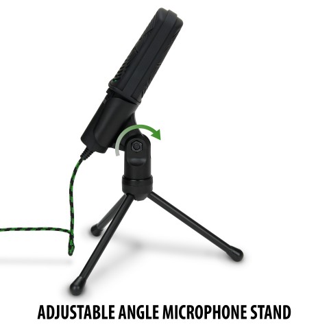 ENHANCE USB Condenser Microphone for PC / Laptop Gaming with Adjustable Stand - Black
