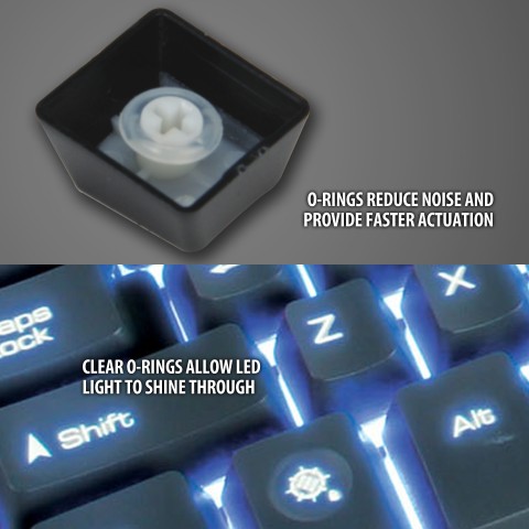 ENHANCE Mechanical Keyboard Modification Kit w/ O-Ring Switch Dampeners & Keycap Puller - Clear