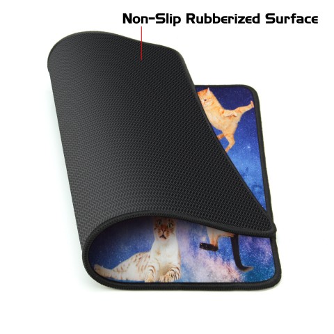 ENHANCE XL Funny Large Cat Gaming Mouse Pad with Cats Lost in Space - Black