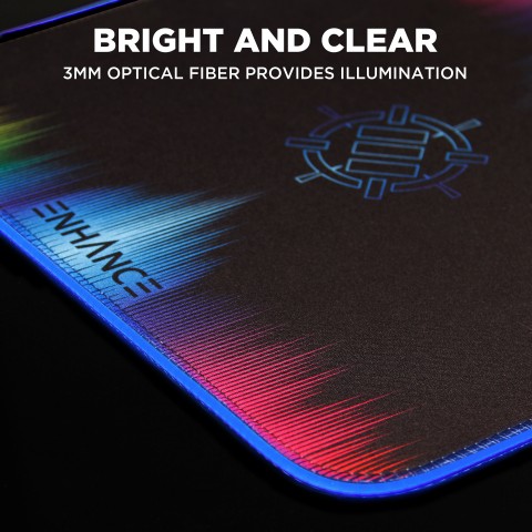 ENHANCE LED Gaming Mouse Pad with Fabric Top - 7 RGB Colors & 3 Lighting Effects - Multicolor