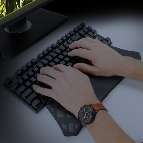 ENHANCE Gaming Keyboard Wrist Rest for Tenkeyless Keyboards w/ Ergonomic Support - Black