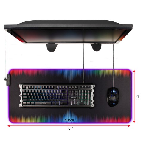 ENHANCE Extra Large LED Gaming Mouse Pad - Soft XXL Desk Mat with 7 RGB Colors - Multicolor XXL