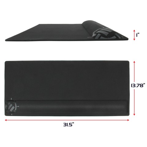 Large Extended Gaming Mouse Pad with Memory Foam Wrist Rest by ENHANCE - Black XXL
