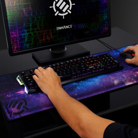 ENHANCE Large Extended Gaming Mouse Pad with Memory Foam Wrist Rest - Galaxy XXL