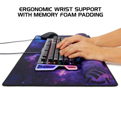 ENHANCE Large Extended Gaming Mouse Pad with Memory Foam Wrist Rest - Galaxy XXL