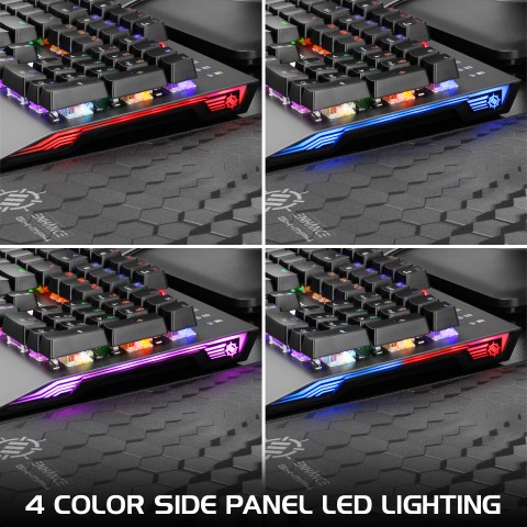 ENHANCE Mechanical Gaming Keyboard - SCORIA Rainbow LED Backlit 104 Keys - Charcoal
