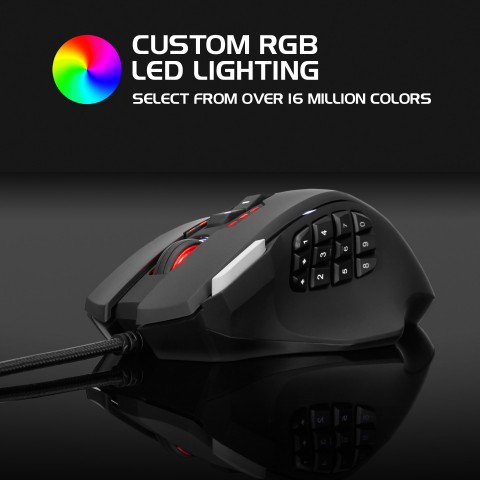 ENHANCE Theorem 2 MMO Gaming Mouse with 13 Programmable Side Buttons - Black