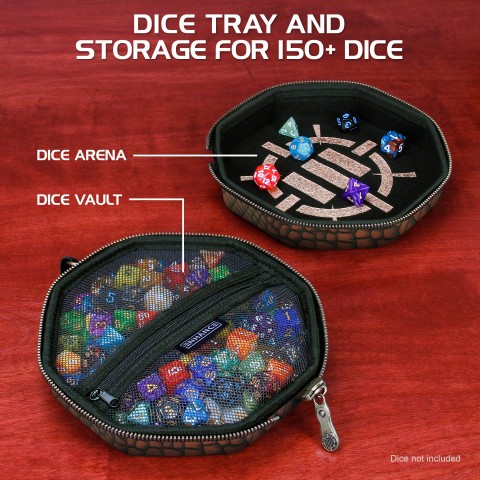 ENHANCE Collector's Edition DnD Dice Tray for up to 150 Dice (Dragon Brown) - Dragon Brown