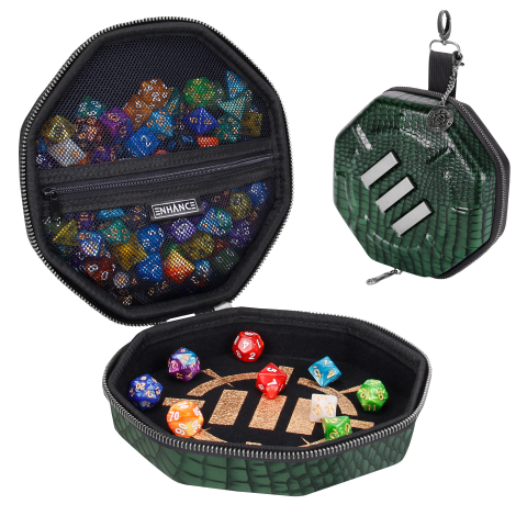 ENHANCE Collector's Edition DnD Dice Tray for up to 150 Dice (Dragon Green) - Dragon Green