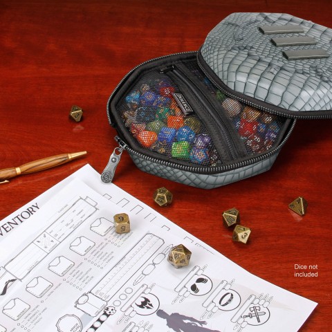 ENHANCE Collector's Edition DnD Dice Tray for up to 150 Dice (Dragon Silver) - Dragon Silver