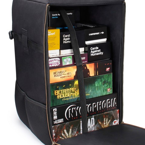 ENHANCE Board Game Backpack - Fits Board Games of all Sizes - Black