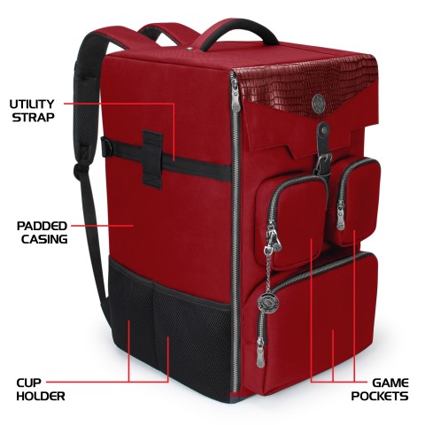 ENHANCE Collector's Edition Board Game Backpack - Game Storage (Dragon Red) - Dragon Red