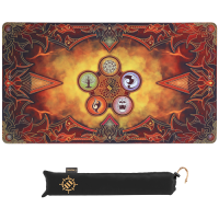 ENHANCE TCG Playmat - Stitched Edges and Drawstring Travel Pouch - Flames - Flames