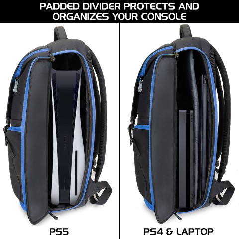 ENHANCE Gaming Console Backpack - Compatible with PS5 , PS4 Pro & PS4 - Black