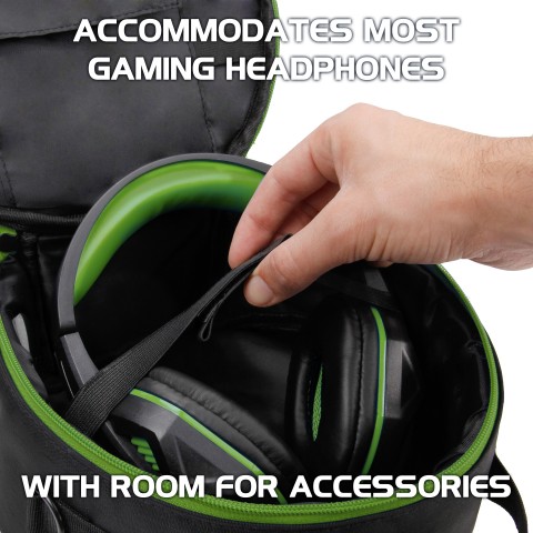 ENHANCE Gaming Headset Case for Wired & Bluetooth Wireless Headphones - Green