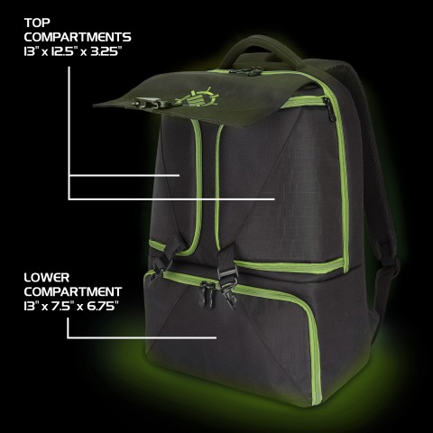ENHANCE Gaming Backpack for Xbox Sereies X , S with Storage Compartments - Green X