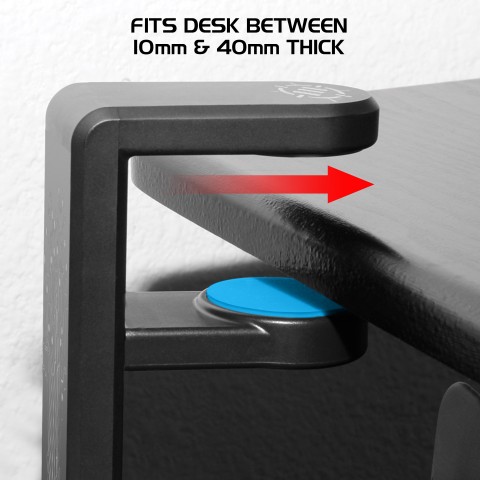 Gaming Headset Holder Hanger Mount by ENHANCE - Adjustable Under Desk Design - Black