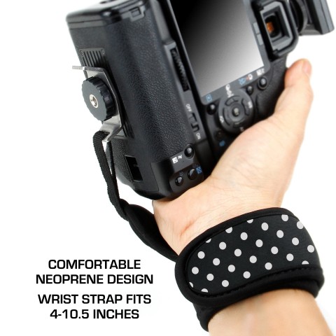 Professional Digital Film DSLR Camera Hand Grip Strap with Metal Plate - Polka Dot