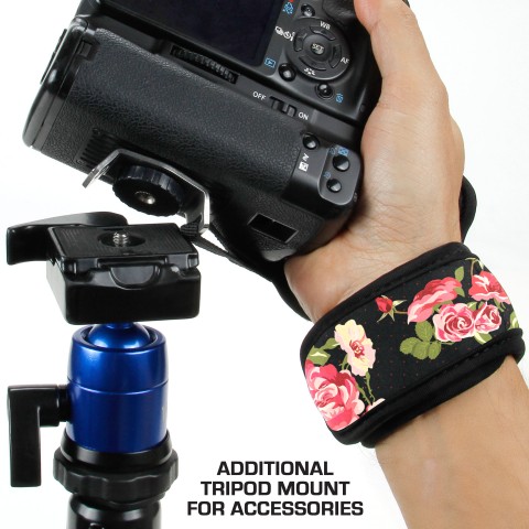 Professional Digital Film DSLR Camera Hand Grip Strap with Metal Plate - Floral