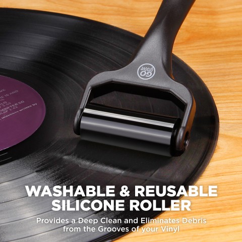 GOgroove Vinyl Record Player 6-in-1 Cleaning Kit with Deep Cleaning Velvet Brush , Silicone Roller , Stylus Brush Cleaner , Repair Whisk , Microfiber Cleaning Cloth and Drawstring Storage Travel Pouch