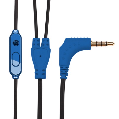 Rugged Ergonomic Headphones with Handsfree Mic and Lifetime Warranty - Blue
