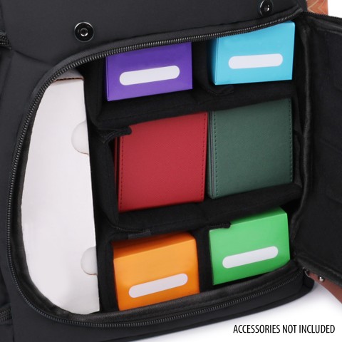 ENHANCE Full-Size Trading Card Storage Box Backpack for Playing Card Case - Black
