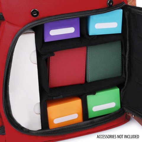 ENHANCE Full-Size Trading Card Storage Box Backpack for Playing Card Case - Red