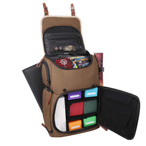 ENHANCE Full-Size Trading Card Storage Box Backpack for Playing Card Case - Tan