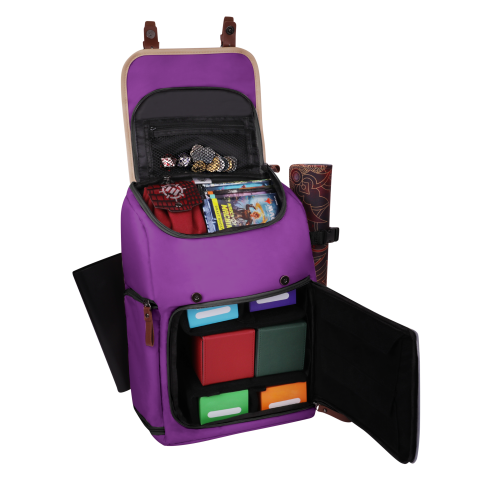 ENHANCE Mid-Size Trading Card Storage Box Backpack for Playing Card Case - Purple