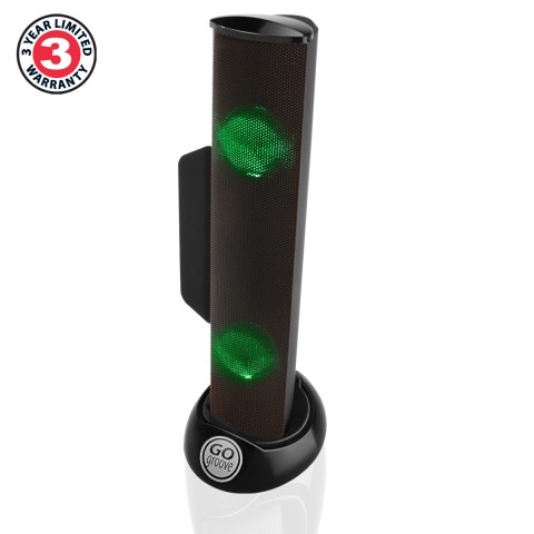 LED Laptop Computer Speaker with Clip-On Portable Soundbar Design - Green