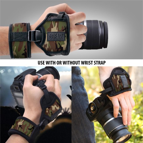Professional Digital Film DSLR Camera Hand Grip Strap with Metal Plate - Camo Green
