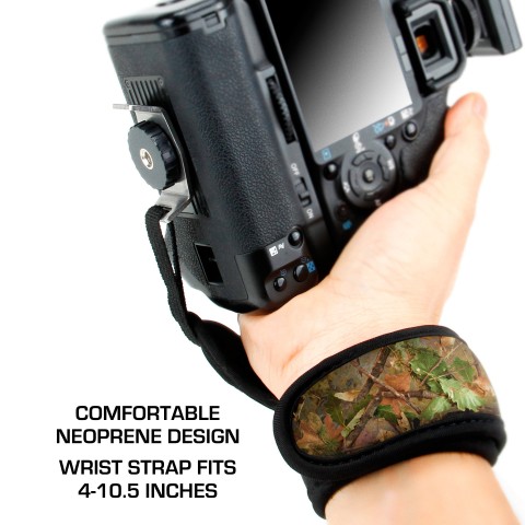 Professional Digital Film DSLR Camera Hand Grip Strap with Metal Plate - Camo Woods