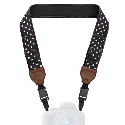 Camera Neck Strap with Accessory Storage Pockets - Polka Dot