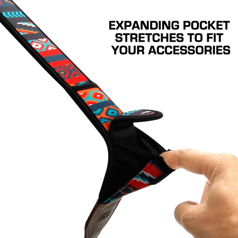 Camera Neck Strap with Accessory Storage Pockets - Southwest
