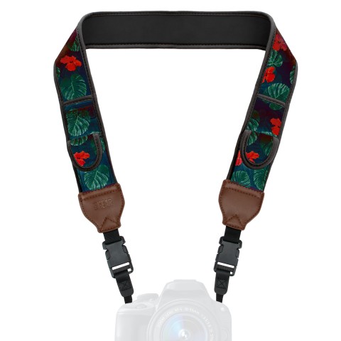 Camera Strap with Tropical Neoprene Design and Quick Release Buckles - Tropical