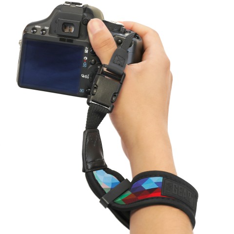 Digital Camera Wrist Strap w/ Padded Neoprene & Quick Release Buckle System - Geometric