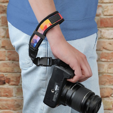 Digital Camera Wrist Strap w/ Padded Neoprene & Quick Release Buckle System - Geometric