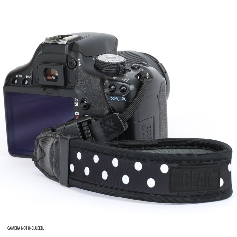 Digital Camera Wrist Strap w/ Padded Neoprene & Quick Release Buckle System - Polka Dot